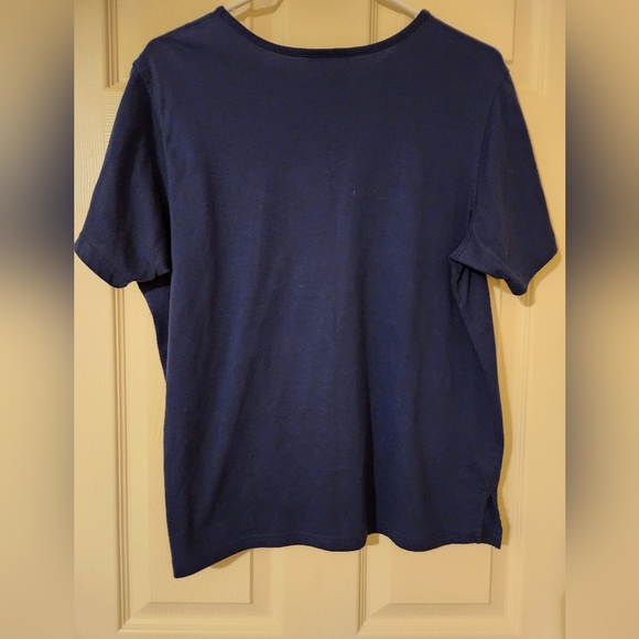 Studio Works Woman 1X Fireworks Embroidered Bling Navy Tshirt - Picture 2 of 5